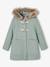 Hooded Duffel Coat with Toggles, in Woollen Fabric, for Girls blush+camel+grey green - vertbaudet enfant 