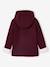Manteau à capuche fille drap de laine doublé sherpa bordeaux+chamois+vert foncé - vertbaudet enfant 