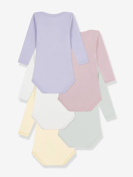 Pack of 5 long-sleeved bodysuits for baby's weekdays PETIT BATEAU multicoloured - vertbaudet enfant 