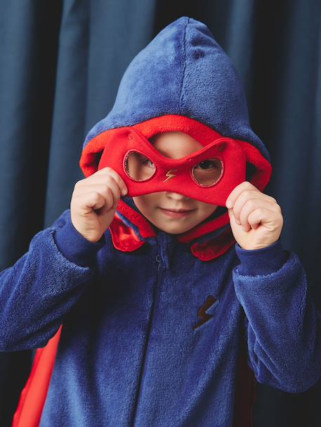 Superhero sleepsuit pyjamas: detachable cape + mask royal blue - vertbaudet enfant 