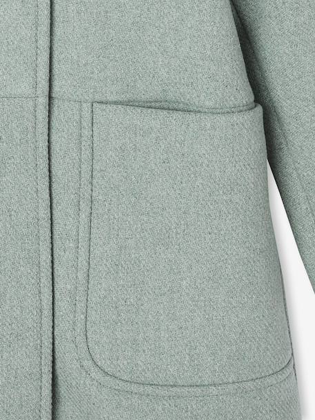Hooded Duffel Coat with Toggles, in Woollen Fabric, for Girls blush+camel+grey green - vertbaudet enfant 