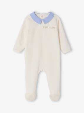 -Lot de 2 pyjamas naissance garçon en velours personnalisable
