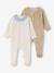 Pack of 2 Velour Sleepsuits for Newborns, ENVIE DE FRAISE ecru - vertbaudet enfant 