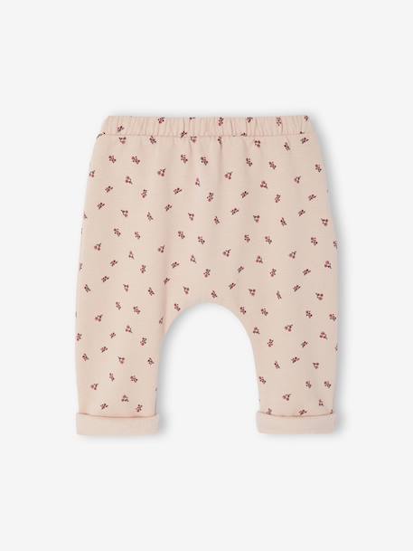 Trousers in Cotton Fleece, for Newborn Babies 6316+camel+rose - vertbaudet enfant 