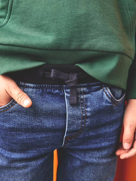 Indestructible relaxed straight jeans easy to pull on for boys denim grey+double stone+stone - vertbaudet enfant 
