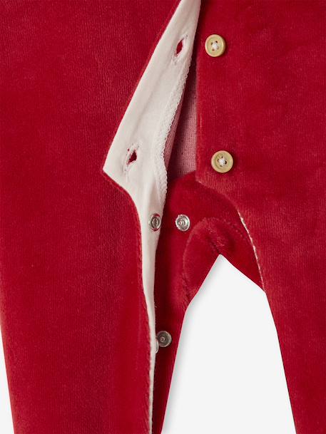 Velour Christmas Sleepsuit & Beanie Set, ENVIE DE FRAISE red - vertbaudet enfant 