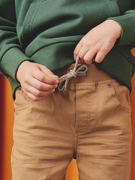Pantalon garçon jogger facile à enfiler bleu grisé+caramel+kaki - vertbaudet enfant 