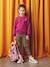 Basics Sweatshirt with Motif for Girls anthracite+coral+peony pink+purple clover+sage+vanilla+violet - vertbaudet enfant 