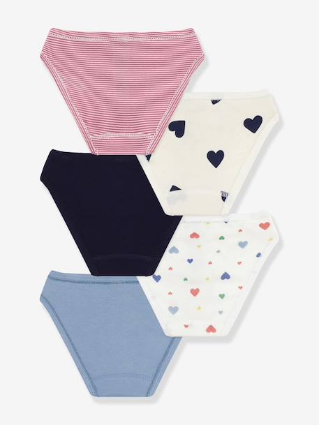 Pack of 2 Heart Print Cotton Briefs for Girls, PETIT BATEAU multicoloured - vertbaudet enfant 