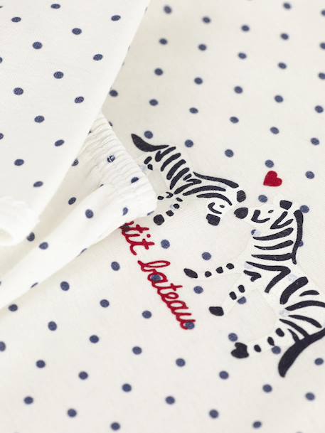 Girls' pyjamas in PETIT BATEAU polka dot print cotton white - vertbaudet enfant 