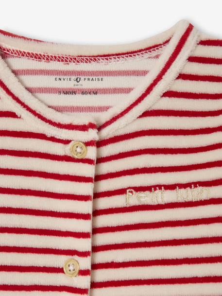 Pyjama noël et bonnet bébé en velours ENVIE DE FRAISE personnalisable rouge - vertbaudet enfant 