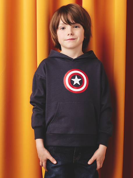 Marvel® AVENGERS Captain America hooded sweatshirt navy blue - vertbaudet enfant 