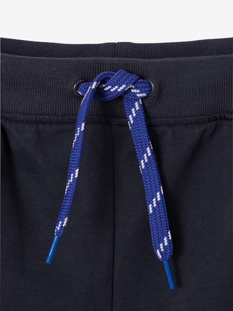 Sports Bermuda Shorts, Side Stripe, for Boys BLUE DARK SOLID WITH DESIGN - vertbaudet enfant 