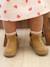 Leather Boots with Elastic, for Baby Girls black+bordeaux red+Camel+navy blue+printed beige - vertbaudet enfant 