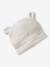 Set of beanie, mittens and slippers in organic cotton and its customisable pouch ecru+marl beige+rose - vertbaudet enfant 