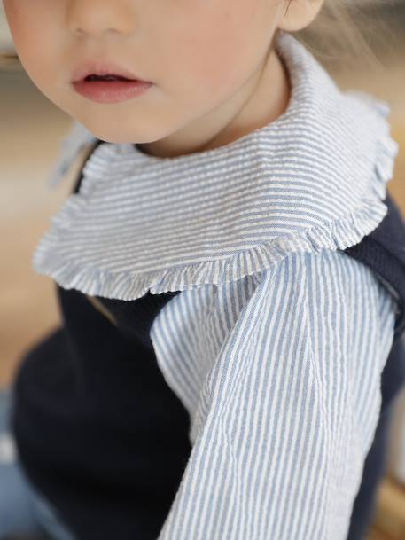 Blouse rayée bébé en seersucker rayé bleu - vertbaudet enfant 