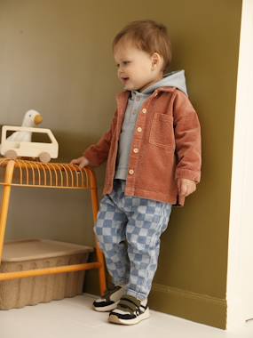 Jean bébé imprimé damier  - vertbaudet enfant