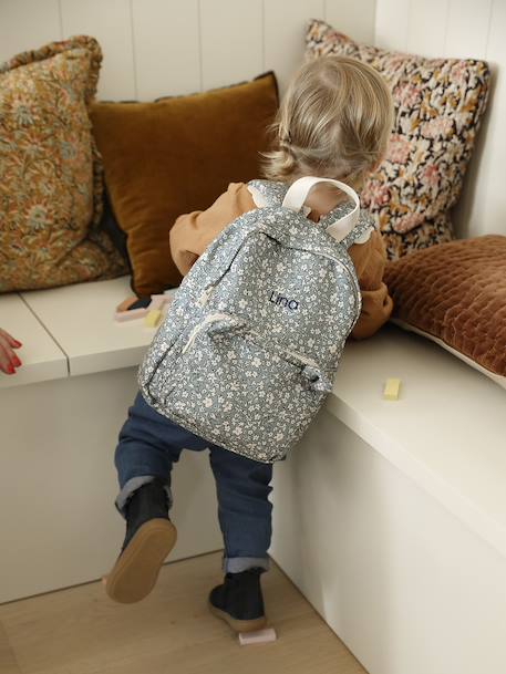 Sac à dos fille maternelle personnalisable animation oreilles ourson lilas poudré+vert sauge - vertbaudet enfant 