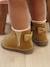 Leather Boots with Elastic, for Baby Girls black+bordeaux red+Camel+navy blue+printed beige - vertbaudet enfant 
