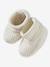 Kit naissance bonnet, moufles et chaussons et son pochon personnalisable beige chiné+écru+rose - vertbaudet enfant 