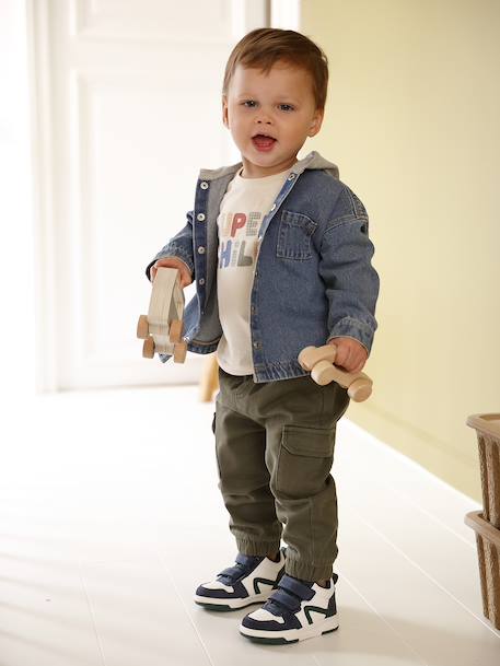 Hooded Denim Shirt for Babies stone - vertbaudet enfant 