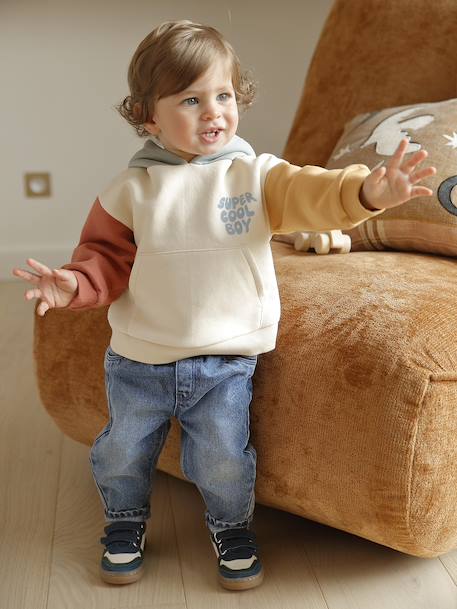 Trainers with Leather Hook-&-Loop Straps for Babies set blue - vertbaudet enfant 