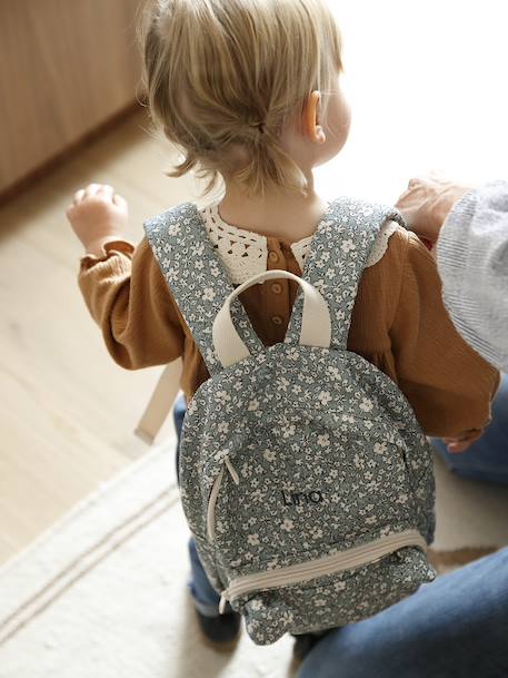 Sac à dos fille maternelle personnalisable animation oreilles ourson lilas poudré+vert sauge - vertbaudet enfant 