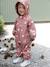 Fleece-lined baby's hooded printed rainsuit old rose - vertbaudet enfant 