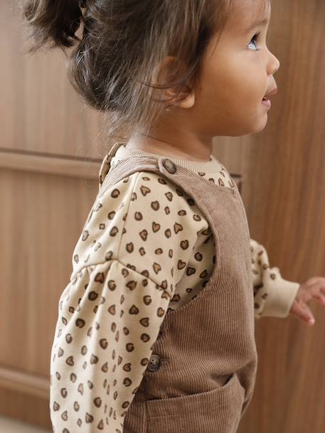Sweatshirt with leopard print taupe - vertbaudet enfant 