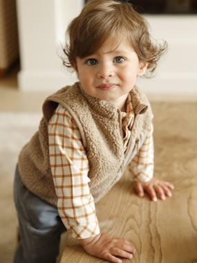 Gilet sans manches bébé en sherpa - vertbaudet enfant Bébé-Pull, gilet, sweat-Gilet sans manches bébé en sherpa