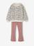 Printed Sweatshirt & Flared Leggings Set for Girls dusky pink+navy blue - vertbaudet enfant 