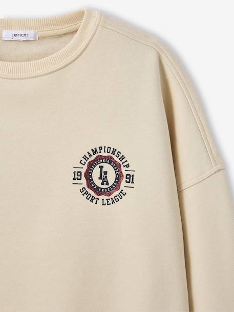 University Sweatshirt with Letters on the Back ecru - vertbaudet enfant 