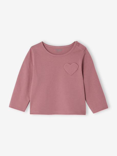 Pack of 3 long-sleeved Basic t-shirts for babies old rose - vertbaudet enfant 