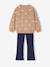 Printed Sweatshirt & Flared Leggings Set for Girls dusky pink+navy blue - vertbaudet enfant 