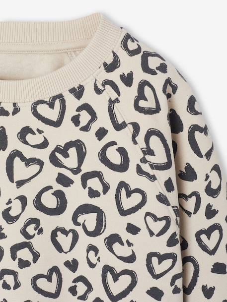 Printed Sweatshirt & Flared Leggings Set for Girls dusky pink+navy blue - vertbaudet enfant 