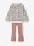 Printed Sweatshirt & Flared Leggings Set for Girls dusky pink+navy blue - vertbaudet enfant 