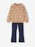 Printed Sweatshirt & Flared Leggings Set for Girls dusky pink+navy blue - vertbaudet enfant 