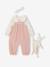 Coffret bébé T-shirt + salopette + bandeau + doudou rose poudré - vertbaudet enfant 