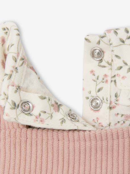 Coffret bébé T-shirt + salopette + bandeau + doudou rose poudré - vertbaudet enfant 