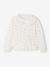 Chemise fille gaze de coton col brodé écru+vert émeraude - vertbaudet enfant 