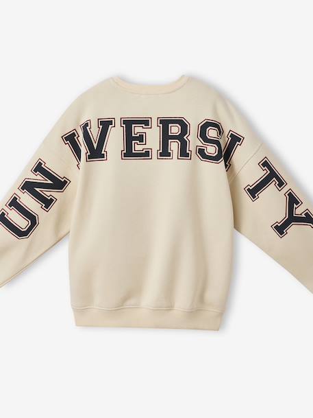 University Sweatshirt with Letters on the Back ecru - vertbaudet enfant 