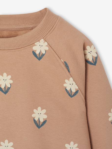 Printed Sweatshirt & Flared Leggings Set for Girls dusky pink+navy blue - vertbaudet enfant 