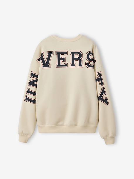 University Sweatshirt with Letters on the Back ecru - vertbaudet enfant 