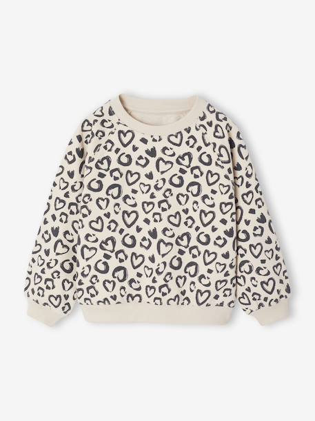 Printed Sweatshirt & Flared Leggings Set for Girls dusky pink+navy blue - vertbaudet enfant 