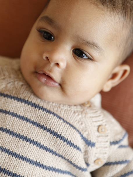 3-Piece Knitted Set: Jumper + Trousers + Socks for Newborns marl beige - vertbaudet enfant 
