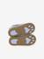 Indoor Shoes in Smooth Leather with Hook-&-Loop Strap, for Babies brown+indigo+pale blue+printed blue - vertbaudet enfant 