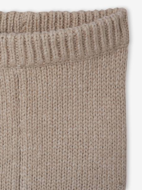 Ensemble 3 pièces naissance en tricot pull + pantalon + chaussettes beige chiné - vertbaudet enfant 