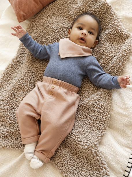 3-Piece Set for Newborns: Bodysuit + Trousers + Scarf camel - vertbaudet enfant 