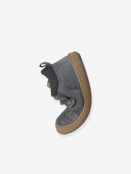 Pair of Soft Leather Boots for Babies, Designed for First Steps beige+blue+brown+chocolate+denim blue+electric blue+green+ochre+sage green+set beige+set brown+set green - vertbaudet enfant 