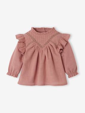 -Blouse volantée bébé en tissu flammé